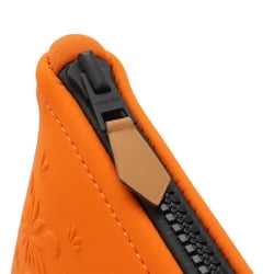 HERMES Neoban Leopard Truth Flat PM Clutch Bag Multi Pouch Second Polyamide Elastane Orange