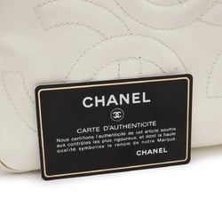 CHANEL Chanel Coco Mark Triple Handbag Bag Enamel White