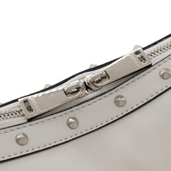 VERSACE Small Hobo Medusa Shoulder Bag Leather Studs White 1007680