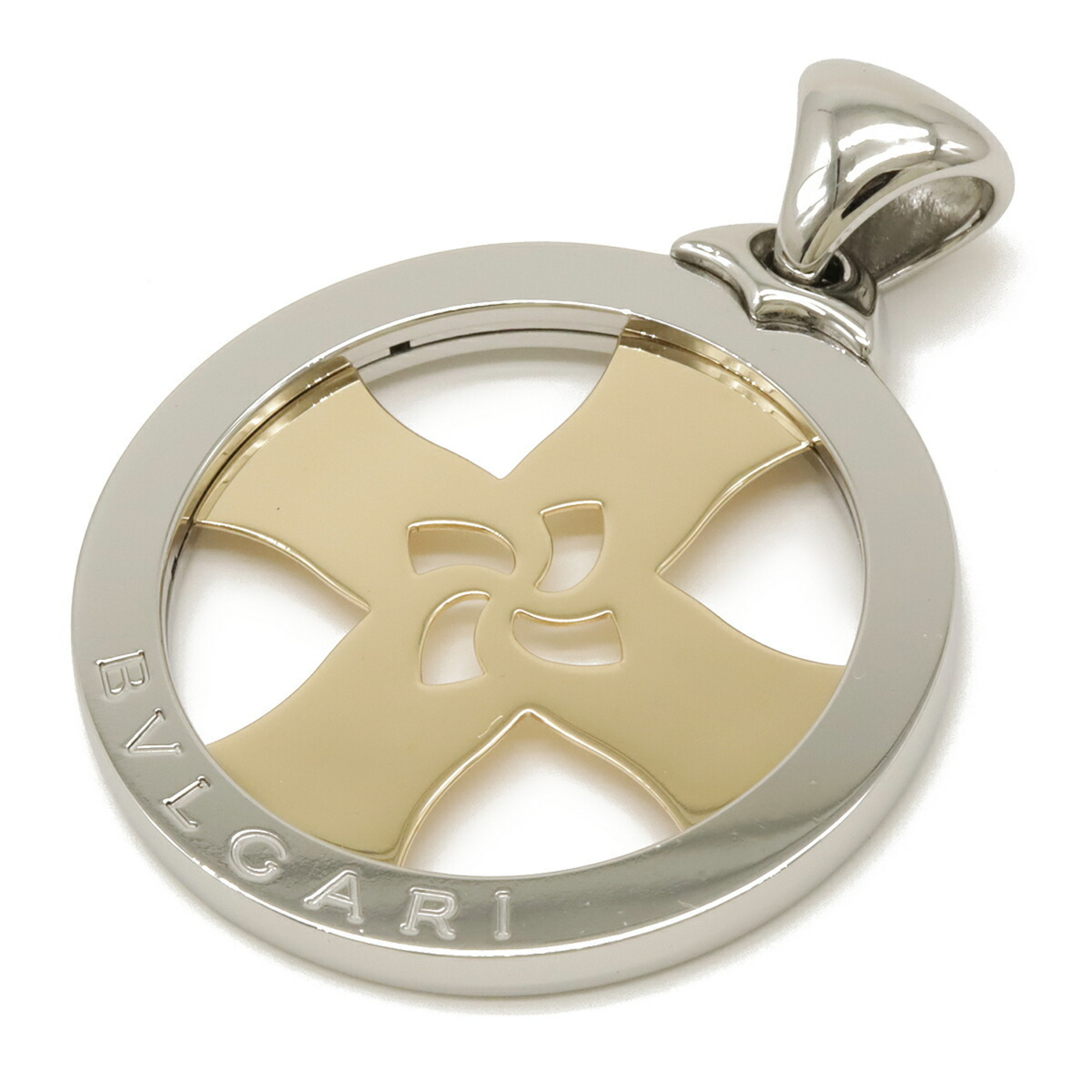 BVLGARI Bvlgari Tondo Cross Charm Pendant Head Top K18YG 750YG Yellow Gold SS