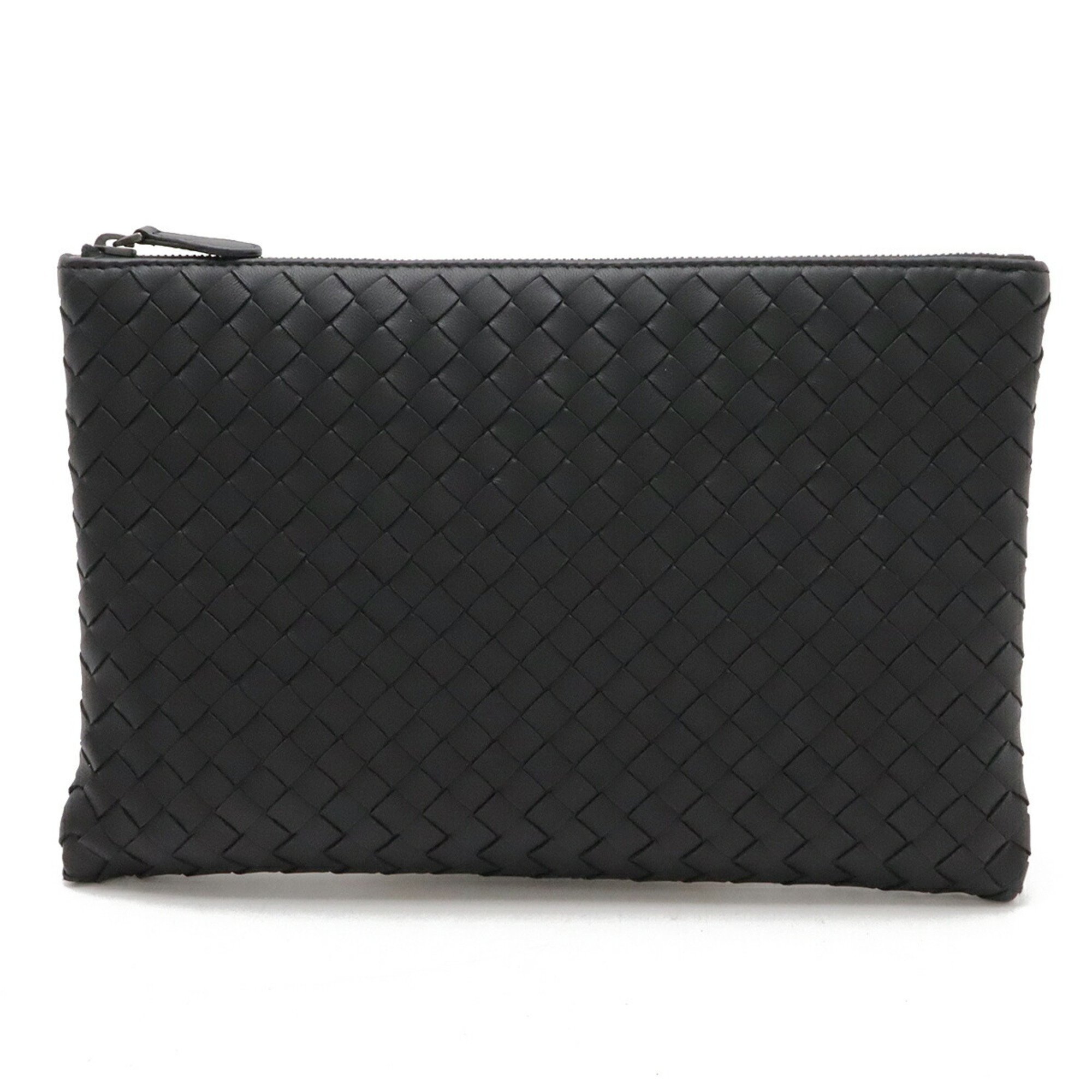 BOTTEGA VENETA Bottega Veneta Intrecciato Clutch Bag Second Pouch Leather Black