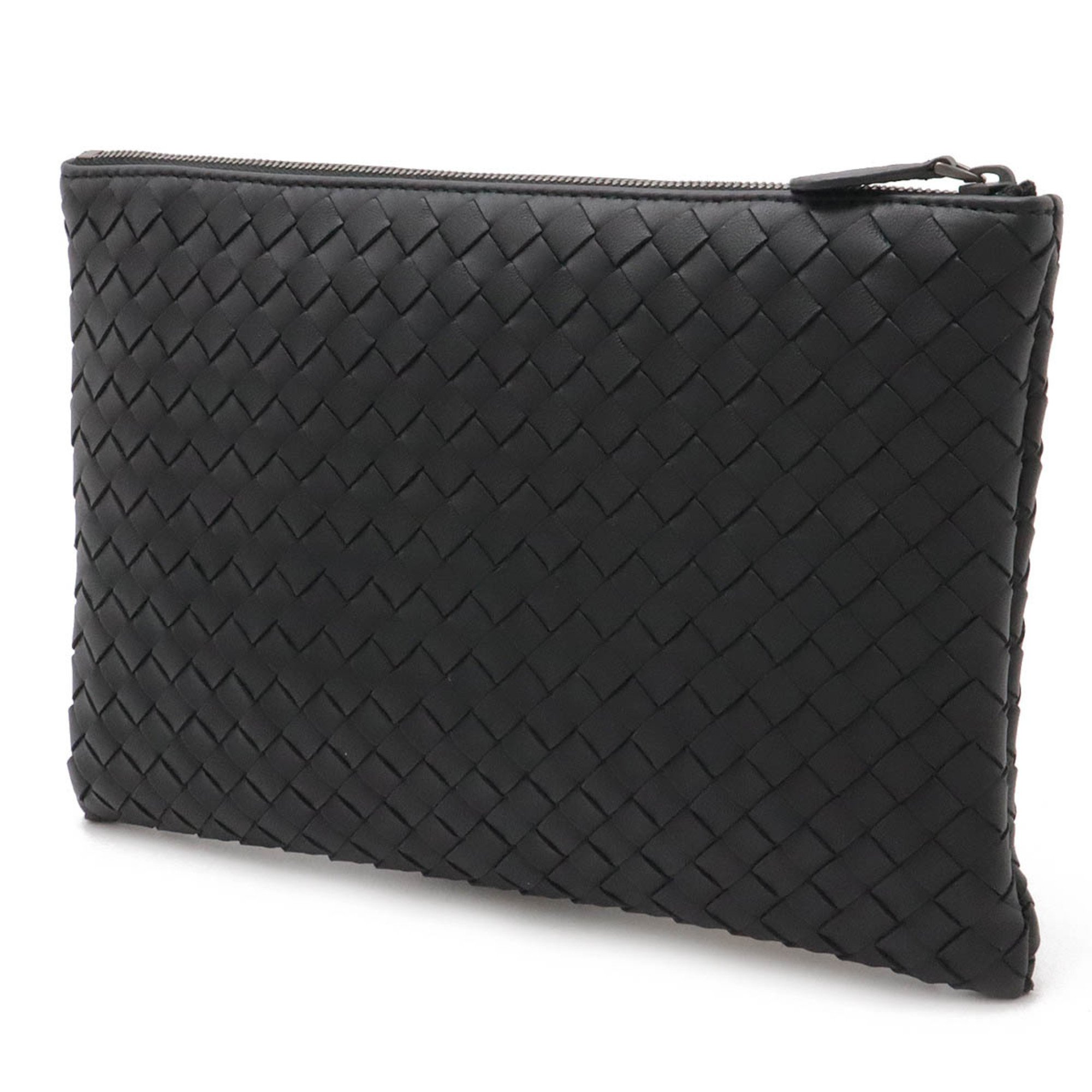 BOTTEGA VENETA Bottega Veneta Intrecciato Clutch Bag Second Pouch Leather Black