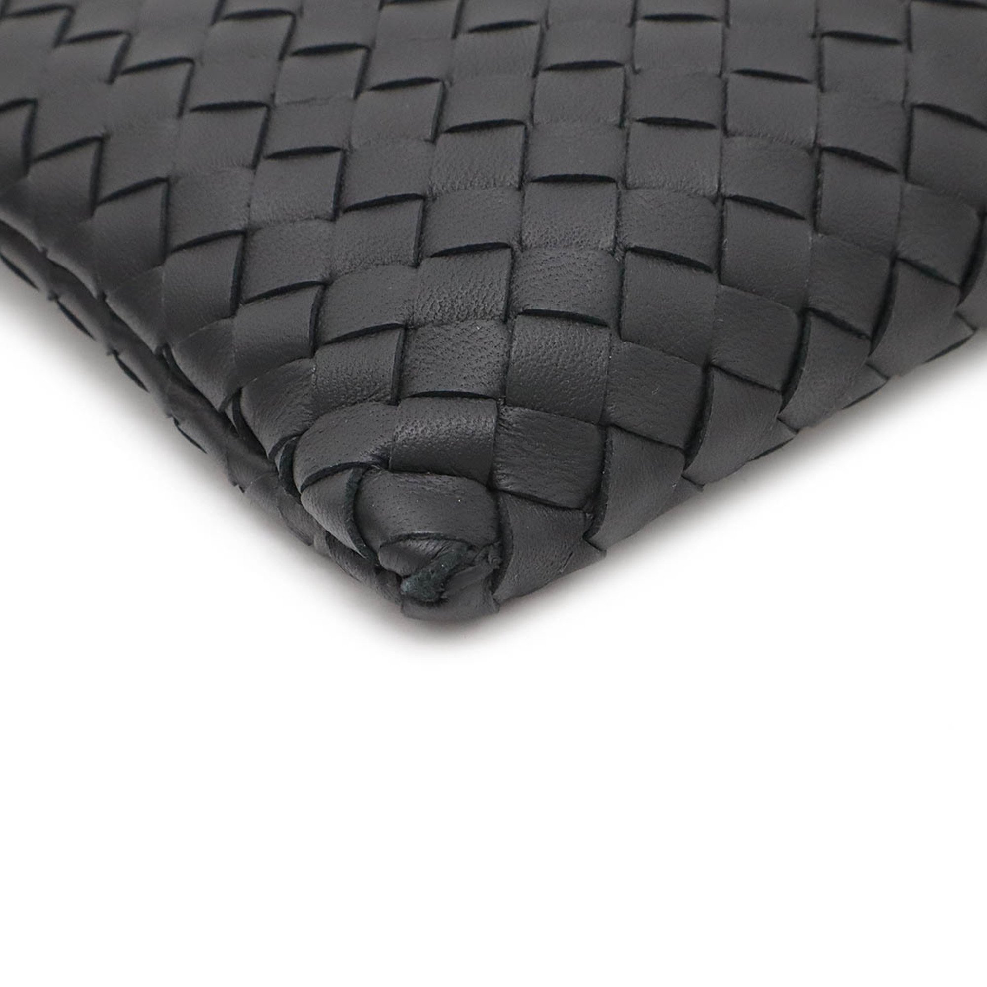 BOTTEGA VENETA Bottega Veneta Intrecciato Clutch Bag Second Pouch Leather Black