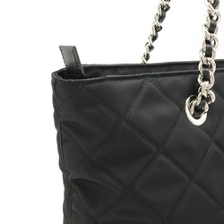 PRADA Prada Tote Bag Chain Shoulder Quilted Nylon Leather NERO Black 1BG017