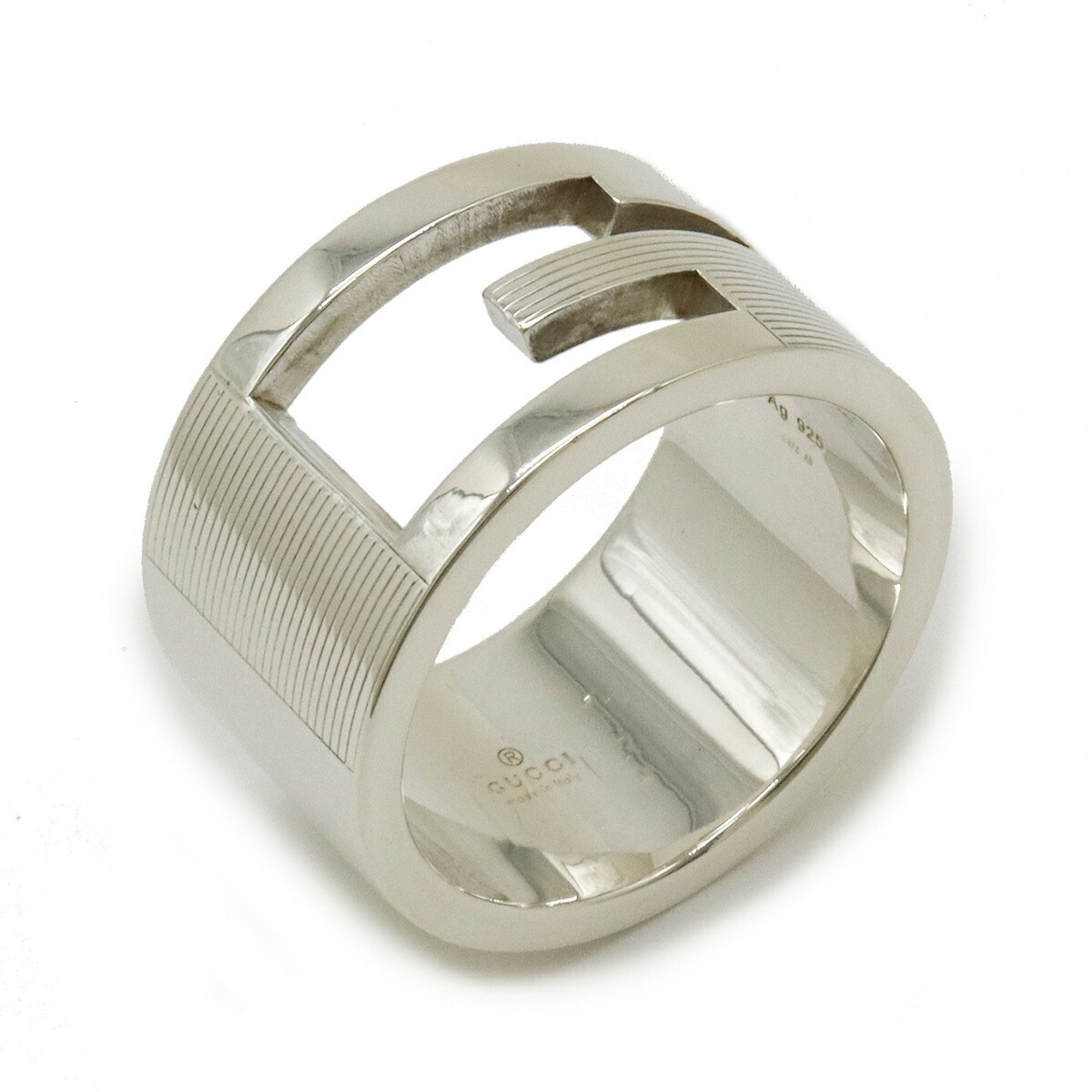 GUCCI Gucci Branded G Wide Ring Ag925 SV925 Silver #17 Japanese Size Actual 16.5 032666 09840 8106