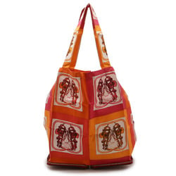 HERMES Silky Pop Eco Bag Tote Folding BRIDES de GALA Buffle Skipper Rouge vif K Stamp