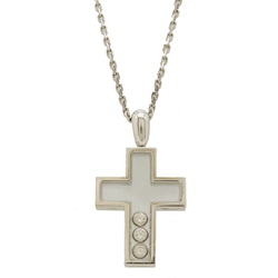 Chopard Happy Diamond Cross Necklace Pendant K18WG White Gold 3PD 79/4009/01