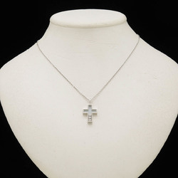 Chopard Happy Diamond Cross Necklace Pendant K18WG White Gold 3PD 79/4009/01