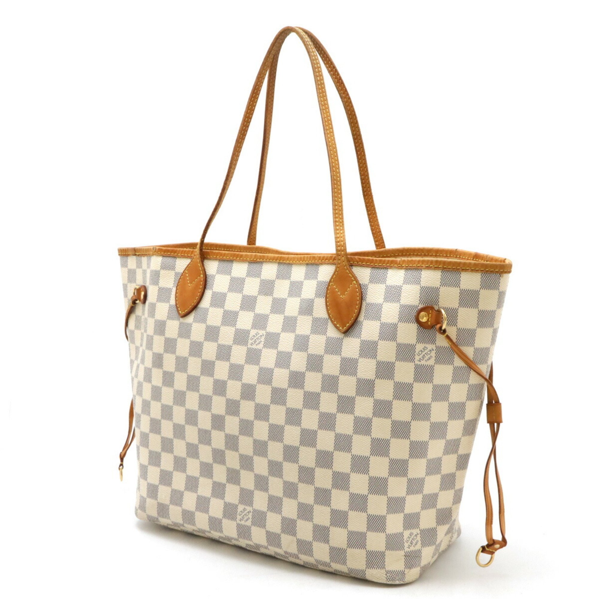 LOUIS VUITTON Damier Azur Neverfull MM Tote Bag Shoulder N51107