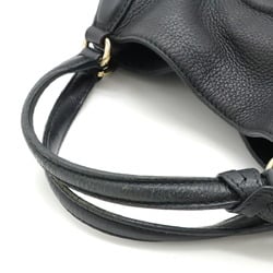 GUCCI Soho Interlocking G Handbag Shoulder Bag Tassel Leather Black 336751