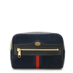 GUCCI Ophidia Small Belt Bag, Body Waist Sherry Line, Suede, Patent Leather, Navy #75 517076