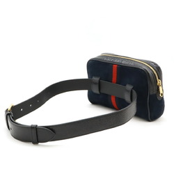 GUCCI Ophidia Small Belt Bag, Body Waist Sherry Line, Suede, Patent Leather, Navy #75 517076