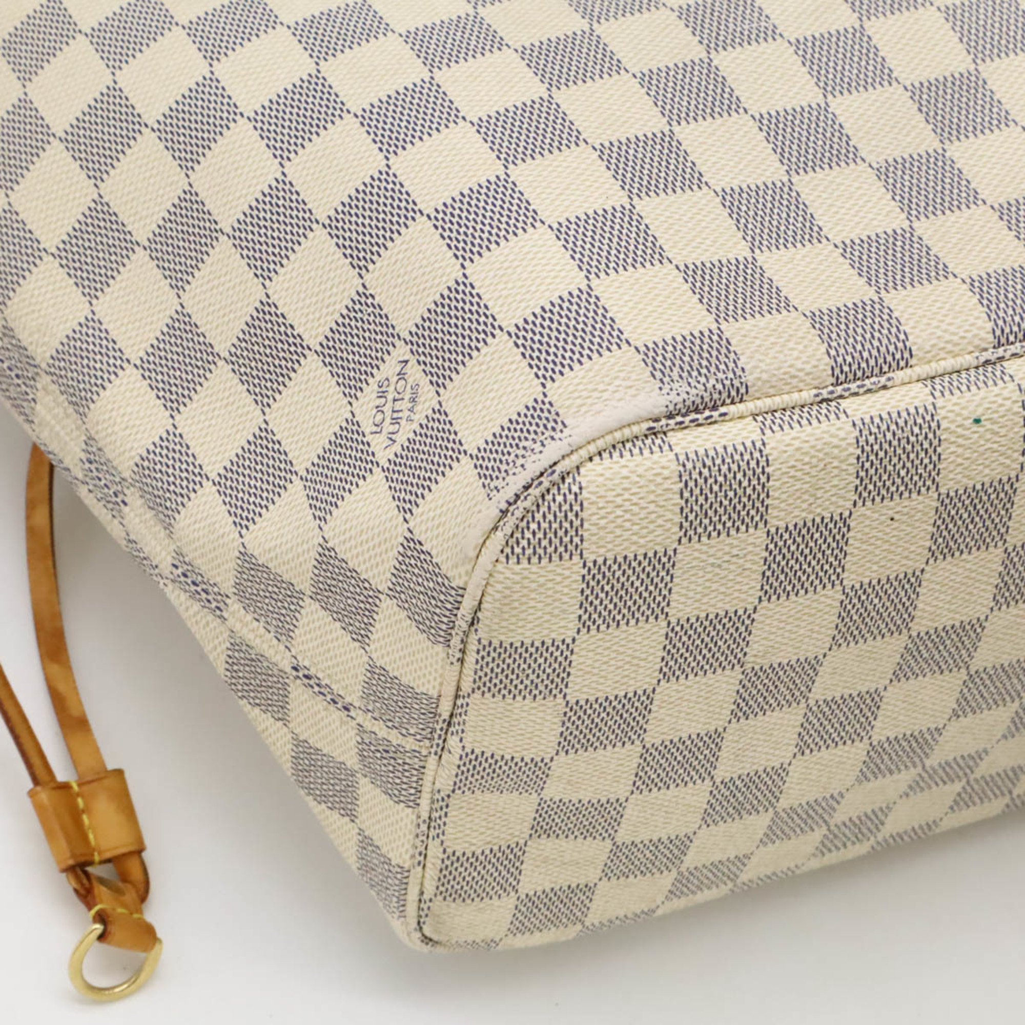 LOUIS VUITTON Damier Azur Neverfull MM Tote Bag Shoulder N51107