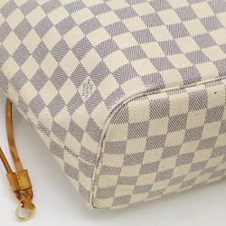 LOUIS VUITTON Damier Azur Neverfull MM Tote Bag Shoulder N51107