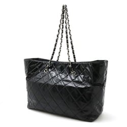 CHANEL Coco Mark Tote Bag Chain Shoulder Enamel Patent Leather Black