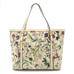 GUCCI Flora Gucci Nice Tote Bag Shoulder PVC Leather Light Beige Multicolor 309613