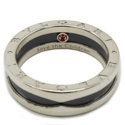 BVLGARI B-zero1 Save the Children Ring SV925 Silver Ceramic Black #60 Actual size approx. 19 346114