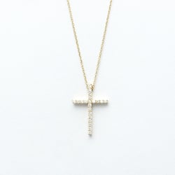 Ponte Vecchio Cross Diamond Necklace Yellow Gold (18K) Diamond Men,Women Fashion Pendant Necklace (Gold)