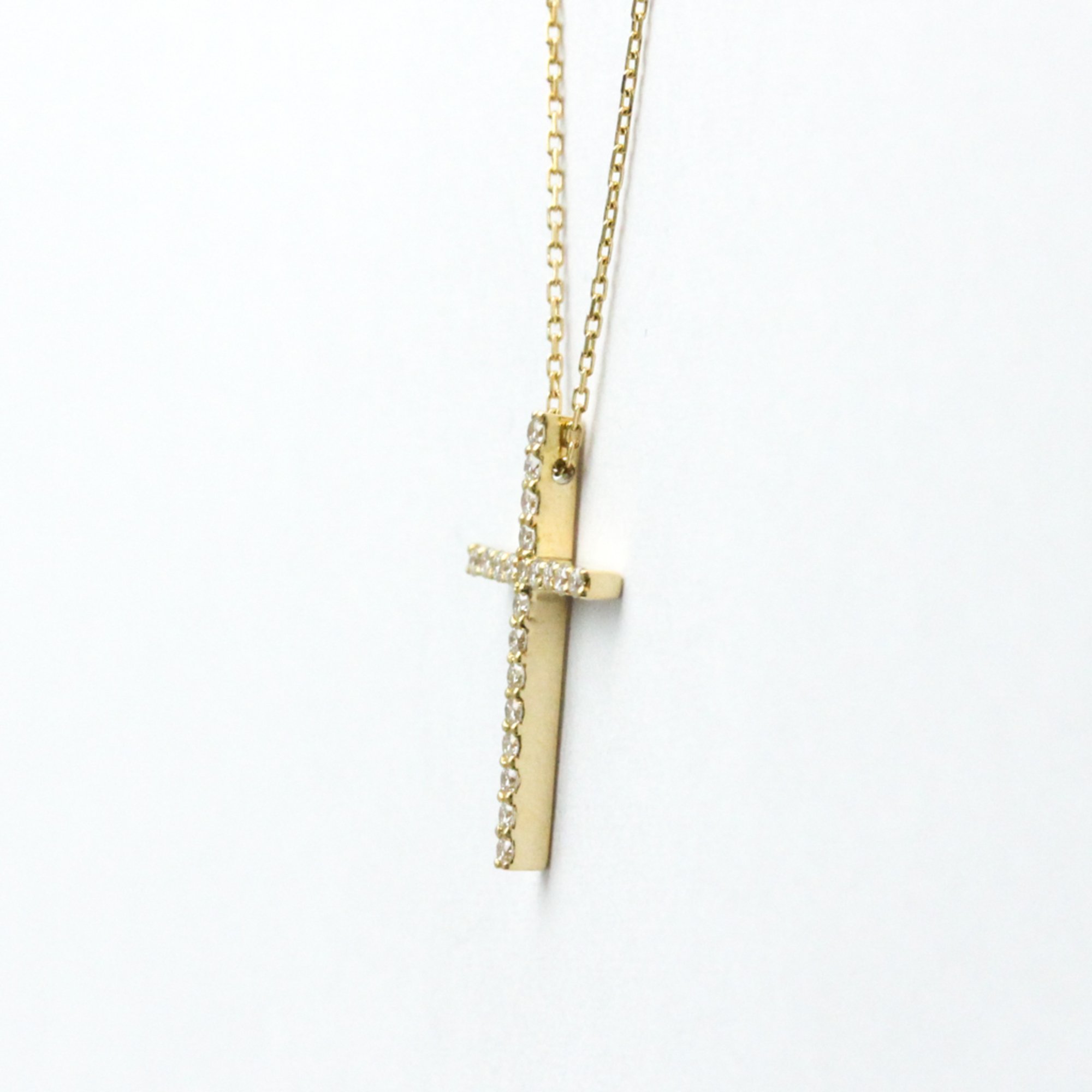 Ponte Vecchio Cross Diamond Necklace Yellow Gold (18K) Diamond Men,Women Fashion Pendant Necklace (Gold)