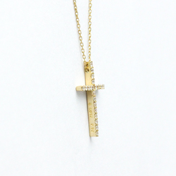 Ponte Vecchio Cross Diamond Necklace Yellow Gold (18K) Diamond Men,Women Fashion Pendant Necklace (Gold)