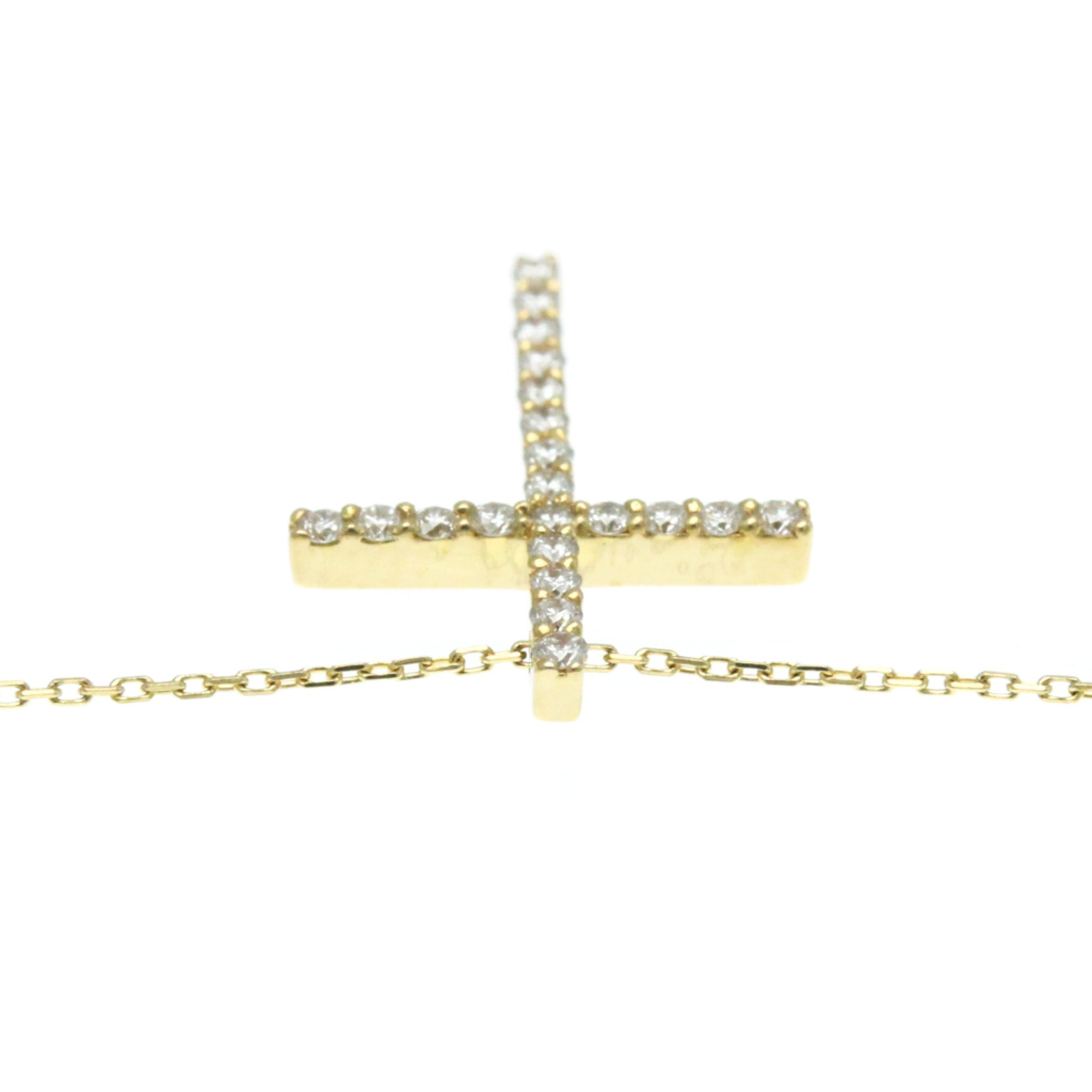 Ponte Vecchio Cross Diamond Necklace Yellow Gold (18K) Diamond Men,Women Fashion Pendant Necklace (Gold)