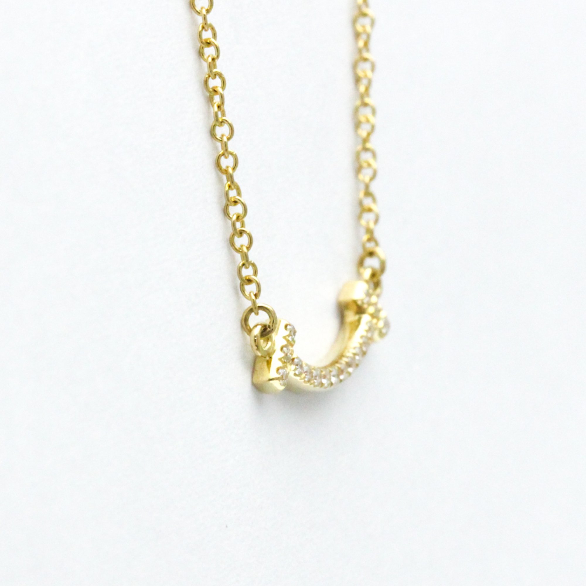 Tiffany T Smile Micro Diamond Necklace Yellow Gold (18K) Diamond Men,Women Fashion Pendant Necklace (Gold)