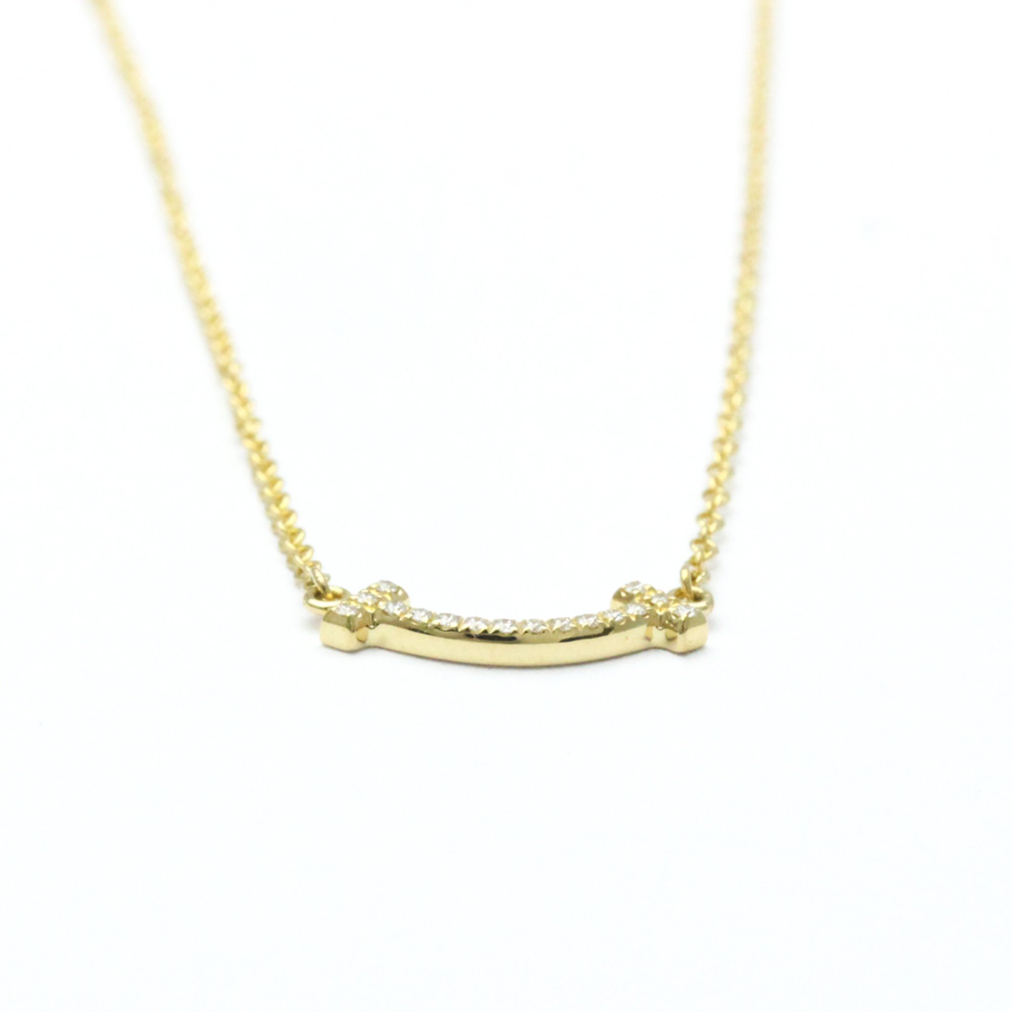 Tiffany T Smile Micro Diamond Necklace Yellow Gold (18K) Diamond Men,Women Fashion Pendant Necklace (Gold)