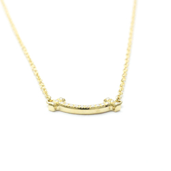 Tiffany T Smile Micro Diamond Necklace Yellow Gold (18K) Diamond Men,Women Fashion Pendant Necklace (Gold)