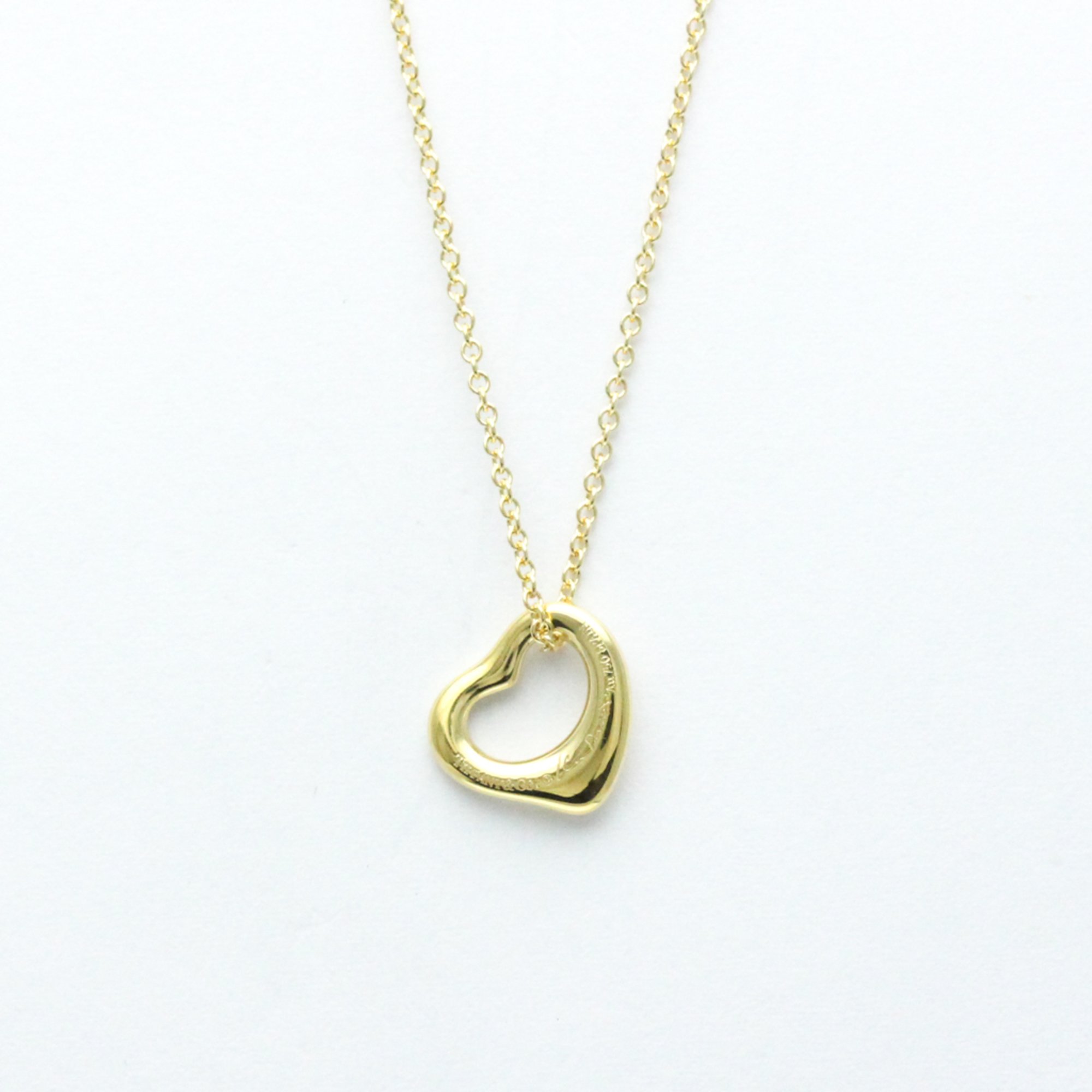 Tiffany Open Heart Yellow Gold (18K) No Stone Men,Women Fashion Pendant Necklace (Gold)