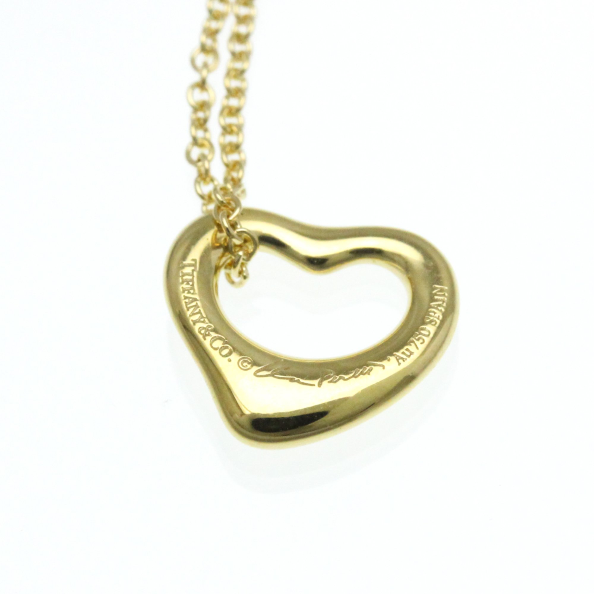 Tiffany Open Heart Yellow Gold (18K) No Stone Men,Women Fashion Pendant Necklace (Gold)