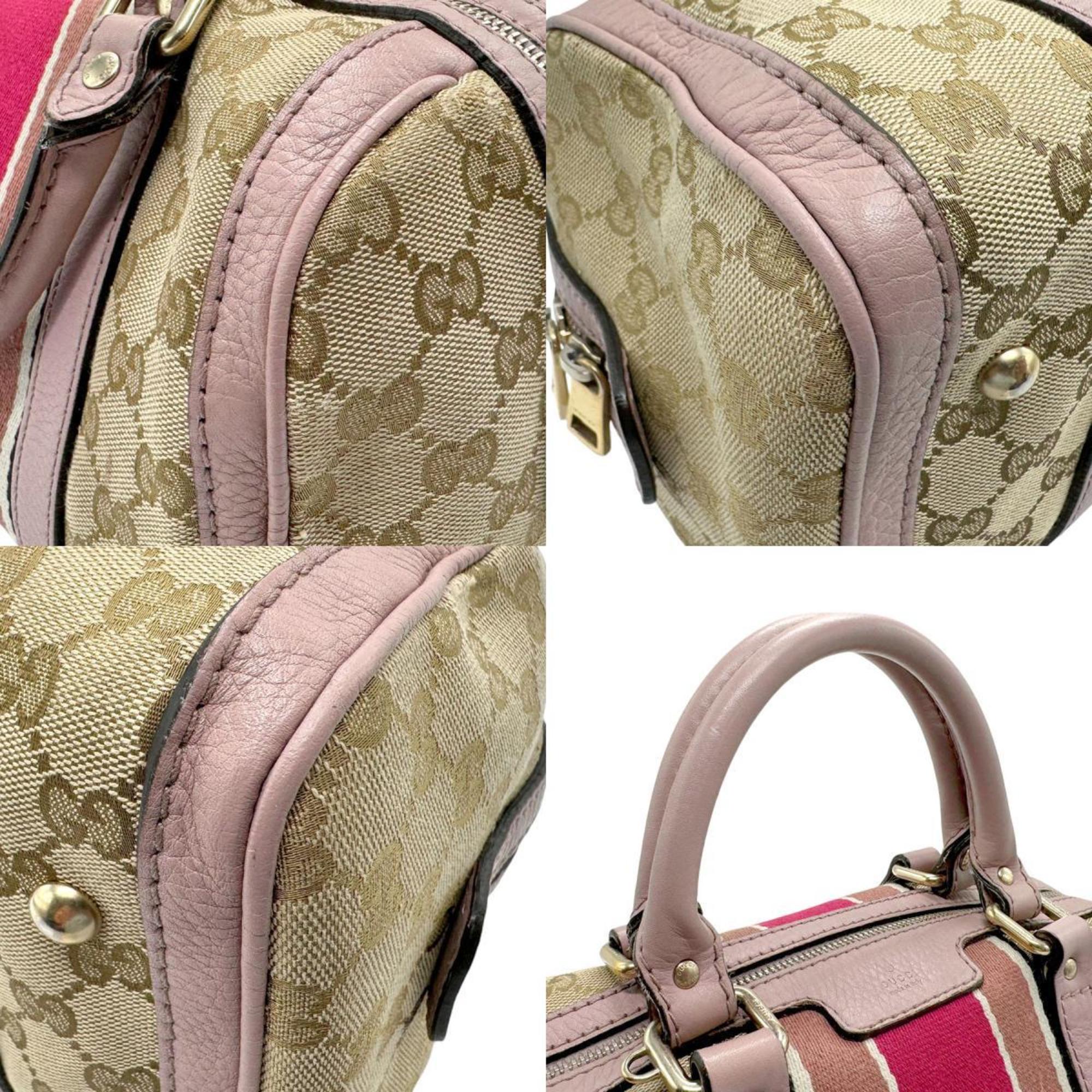 GUCCI Handbag Shoulder Bag GG Canvas Leather Beige Gray Purple Women's 269876 z2470