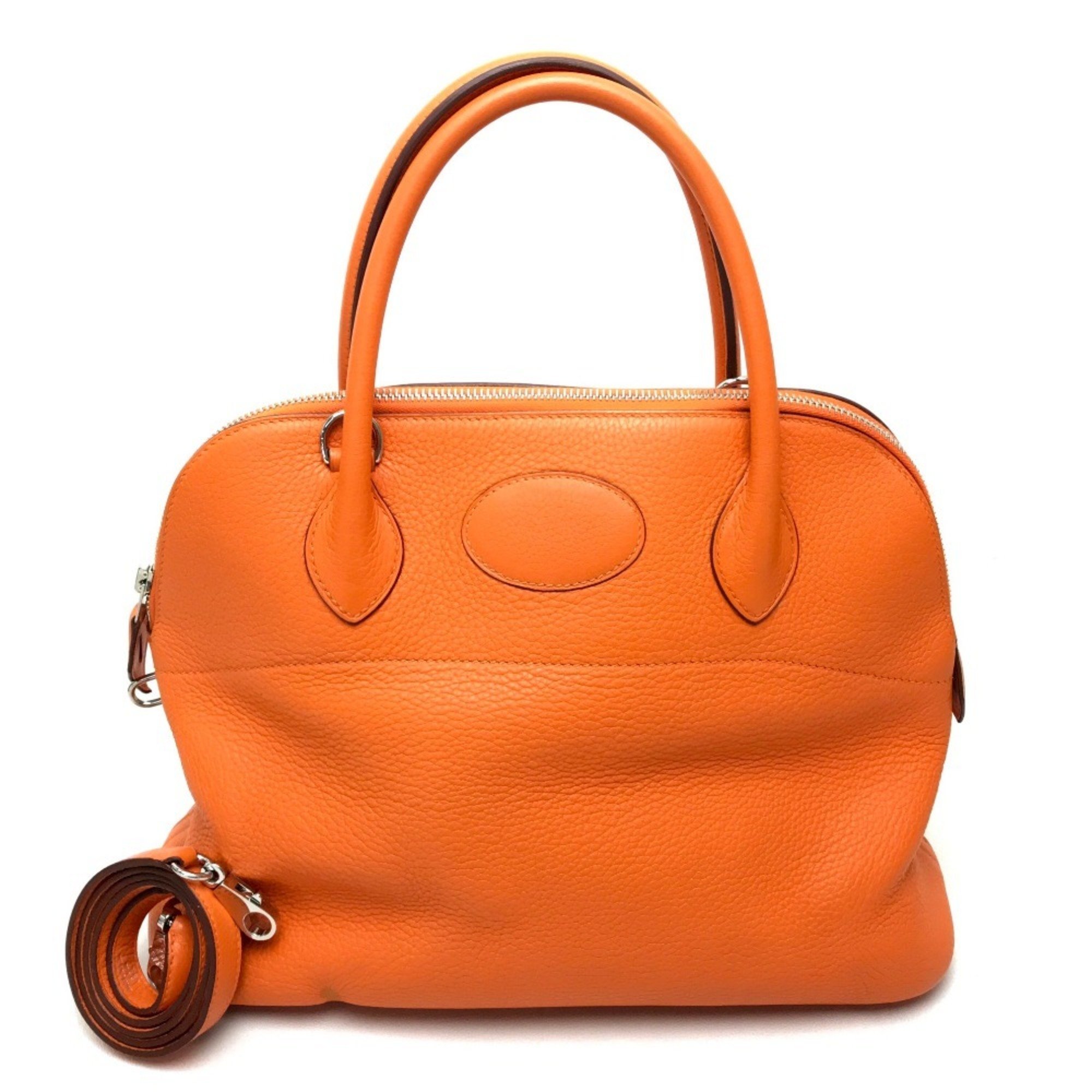 HERMES Bolide 31 Shoulder Bag Handbag Taurillon Clemence Women's Orange