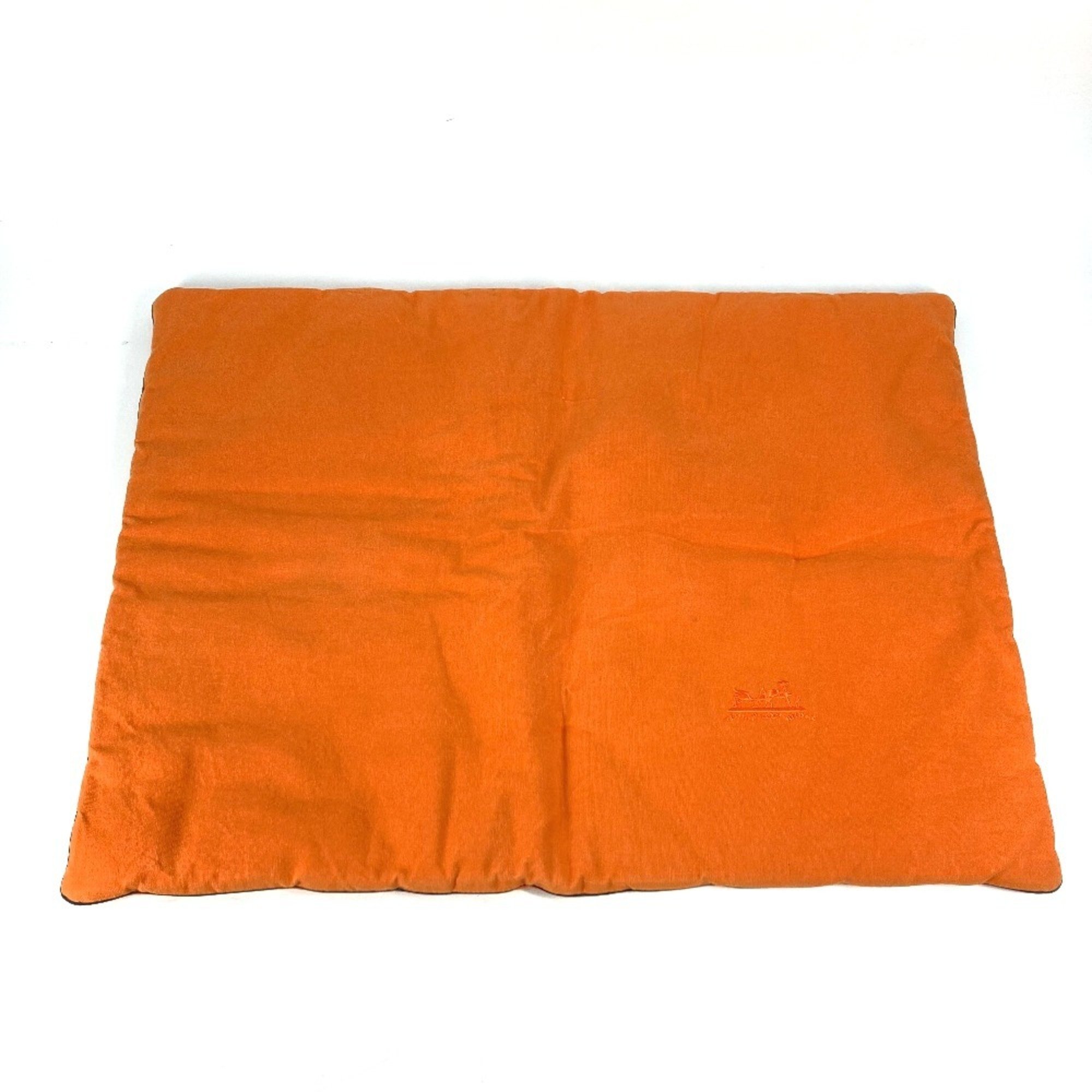 HERMES Big Embroidered Pet Dog Bedding Mat Cushion Cotton Men's Women's Orange