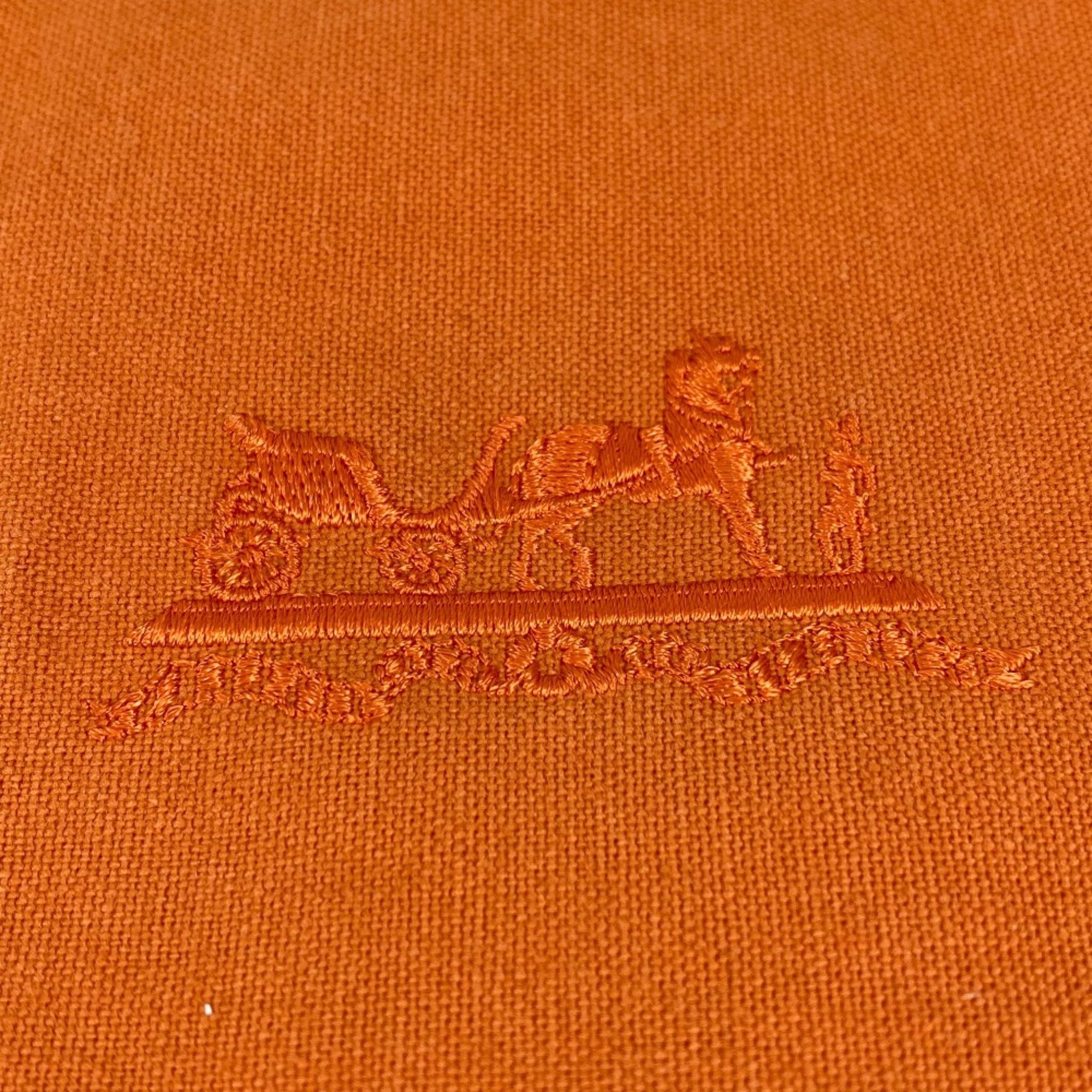 HERMES Big Embroidered Pet Dog Bedding Mat Cushion Cotton Men's Women's Orange