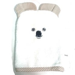 HERMES Baby Koala Washcloth Pass-Through Body Mitten Towel Cotton Kids White