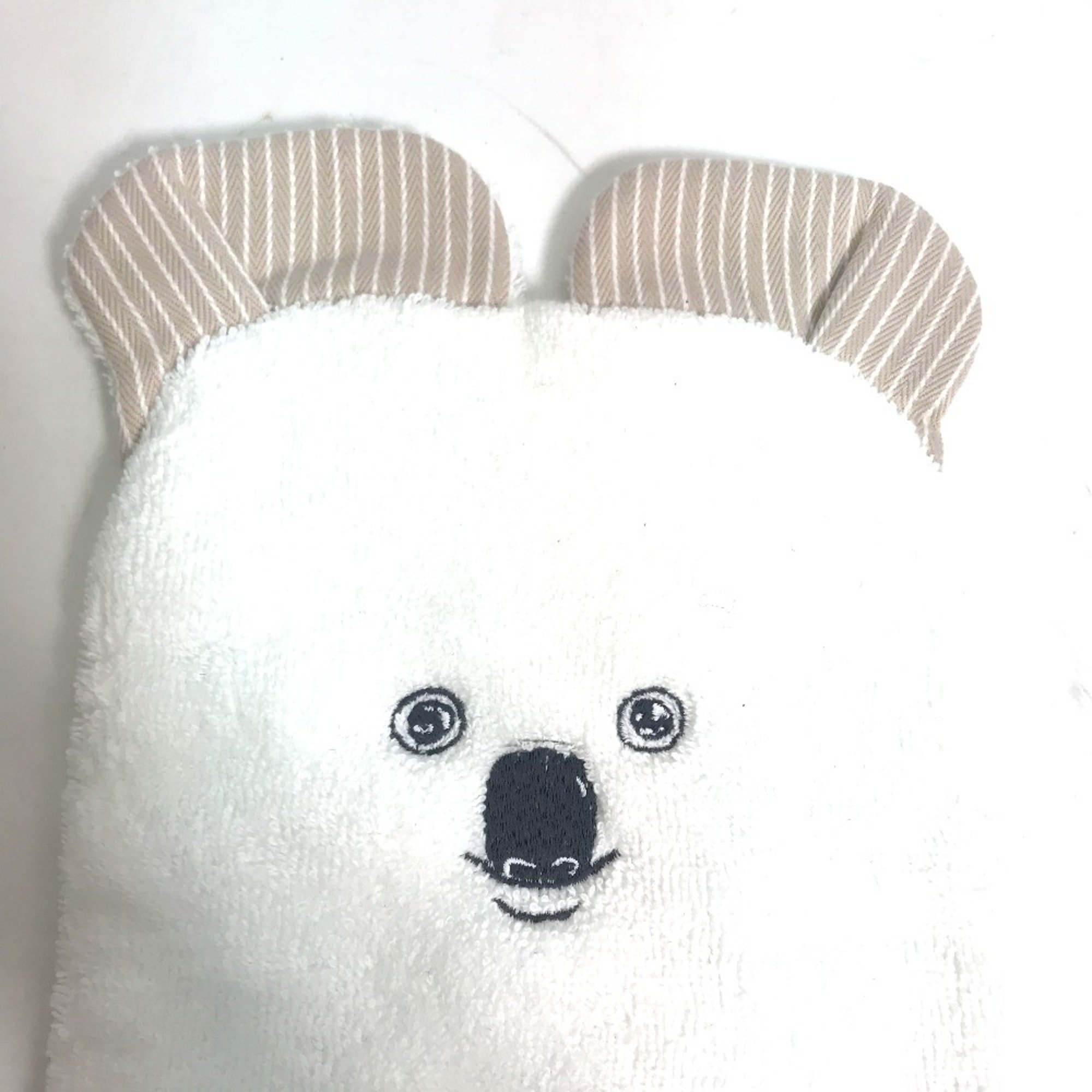 HERMES Baby Koala Washcloth Pass-Through Body Mitten Towel Cotton Kids White