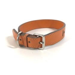 HERMES Pet Collar H Dog Animal Leather Men Women Orange