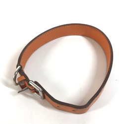 HERMES Pet Collar H Dog Animal Leather Men Women Orange