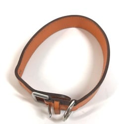 HERMES Pet Collar H Dog Animal Leather Men Women Orange