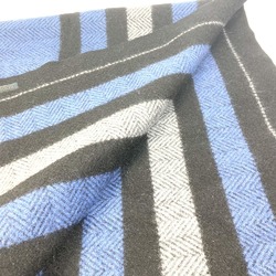 HERMES Hermes Matte Border Knee Blanket Wool Women's Blue