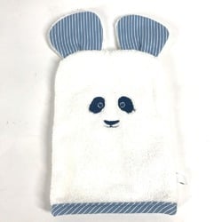 HERMES Baby Mitten Panda Washcloth Pass-Through Body Towel Cotton Kids Blue