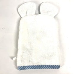 HERMES Baby Mitten Panda Washcloth Pass-Through Body Towel Cotton Kids Blue