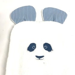 HERMES Baby Mitten Panda Washcloth Pass-Through Body Towel Cotton Kids Blue