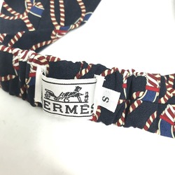 HERMES Headband Hair Silk Women's Navy