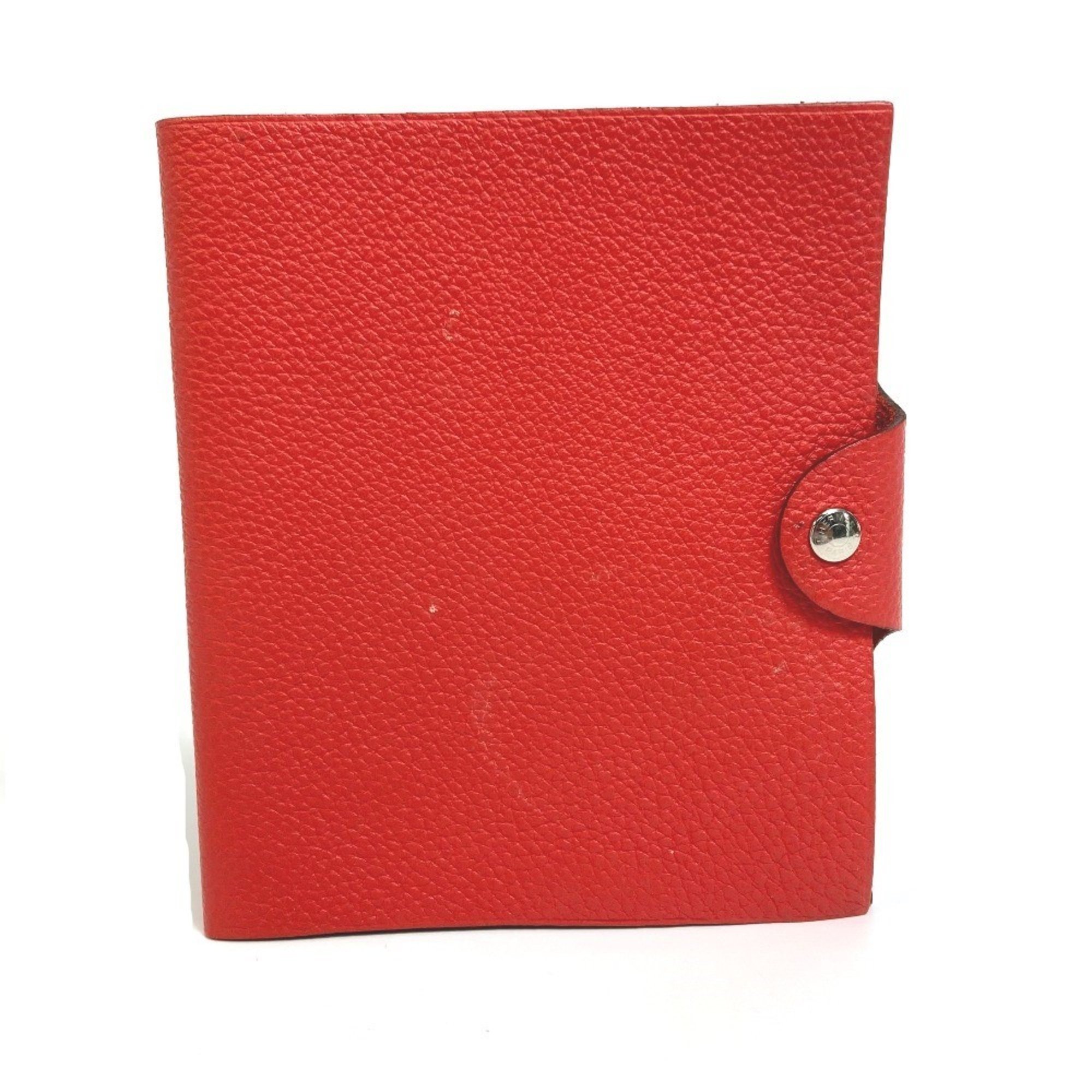 HERMES Ulysse PM Notebook Cover Stationery Planner Togo Women's Red