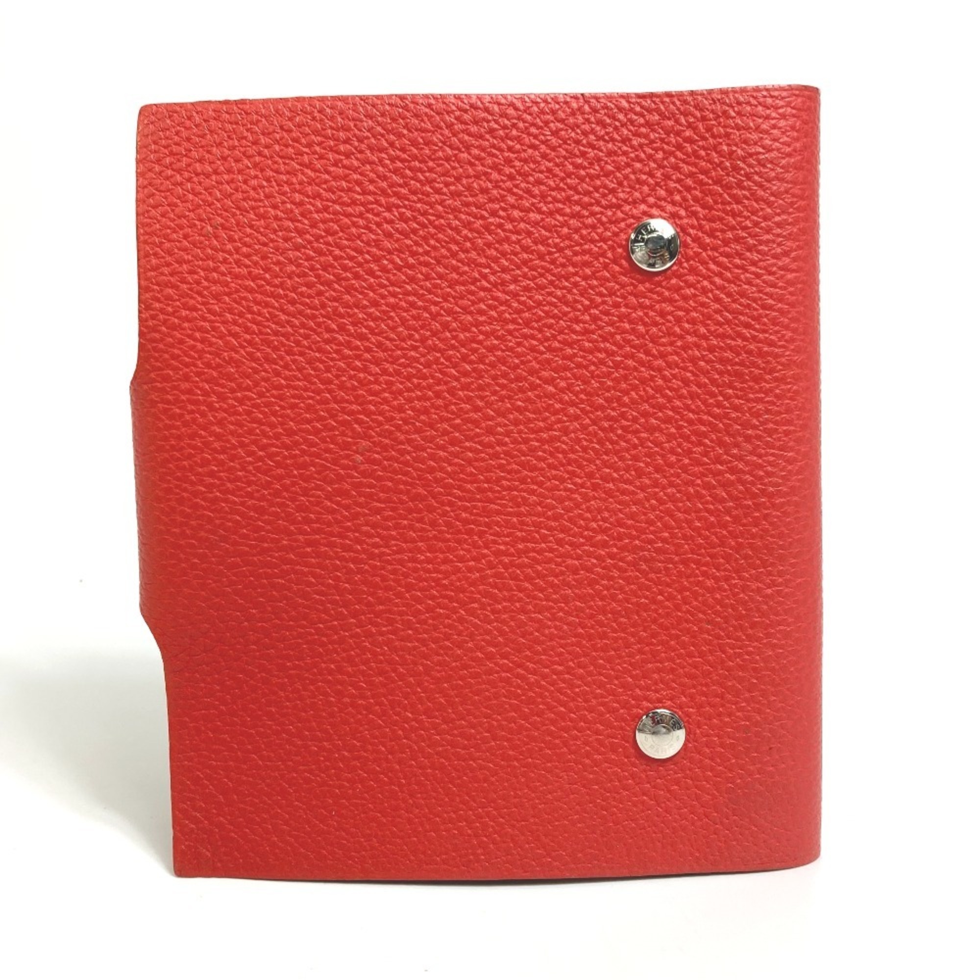 HERMES Ulysse PM Notebook Cover Stationery Planner Togo Women's Red