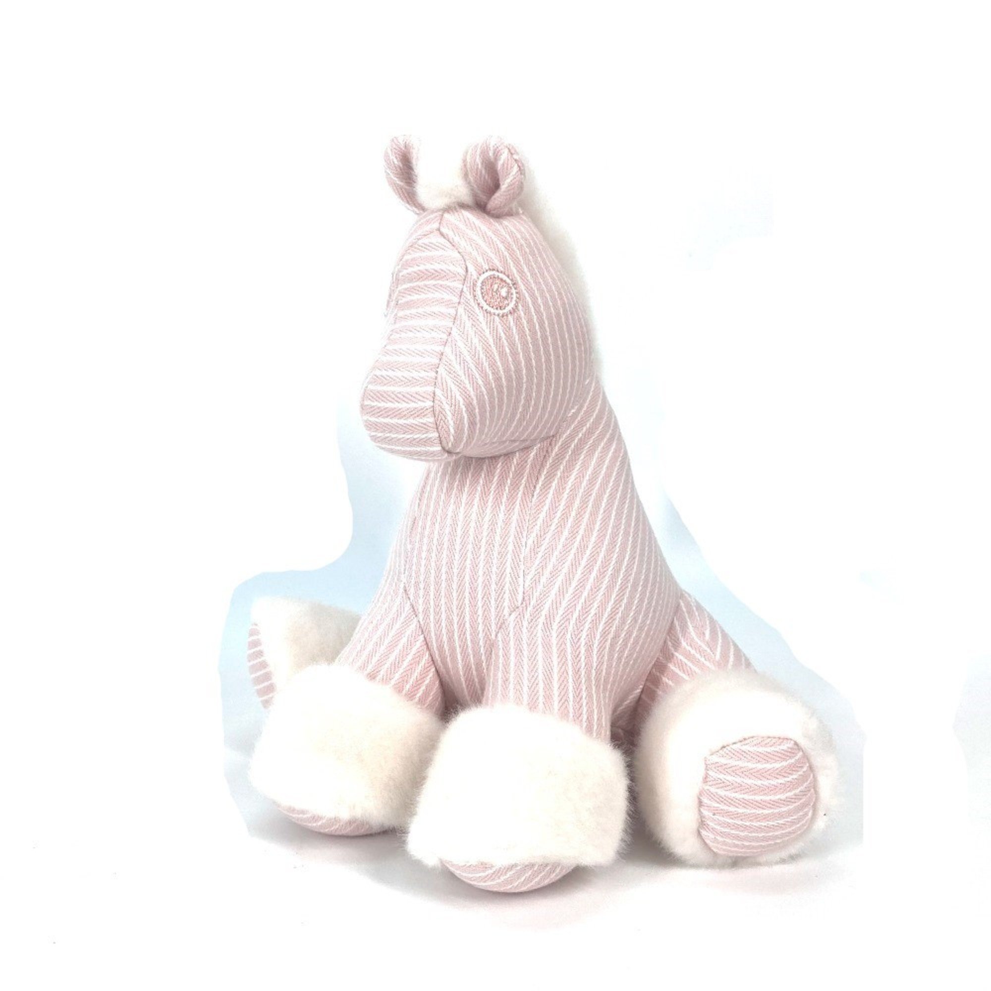 HERMES Hermes Doll Object Stripe Fur Baby Hermie Horse Cheval Plush Cotton Kids Pink