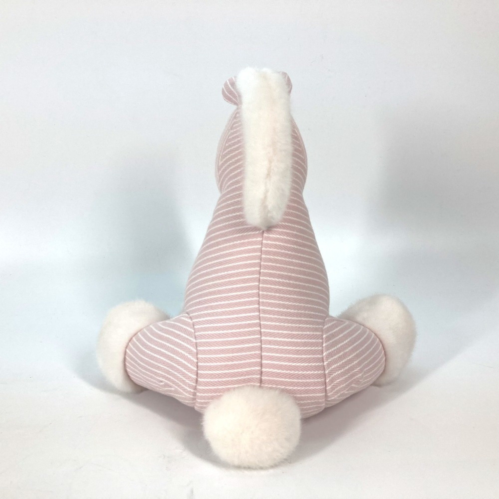 HERMES Hermes Doll Object Stripe Fur Baby Hermie Horse Cheval Plush Cotton Kids Pink