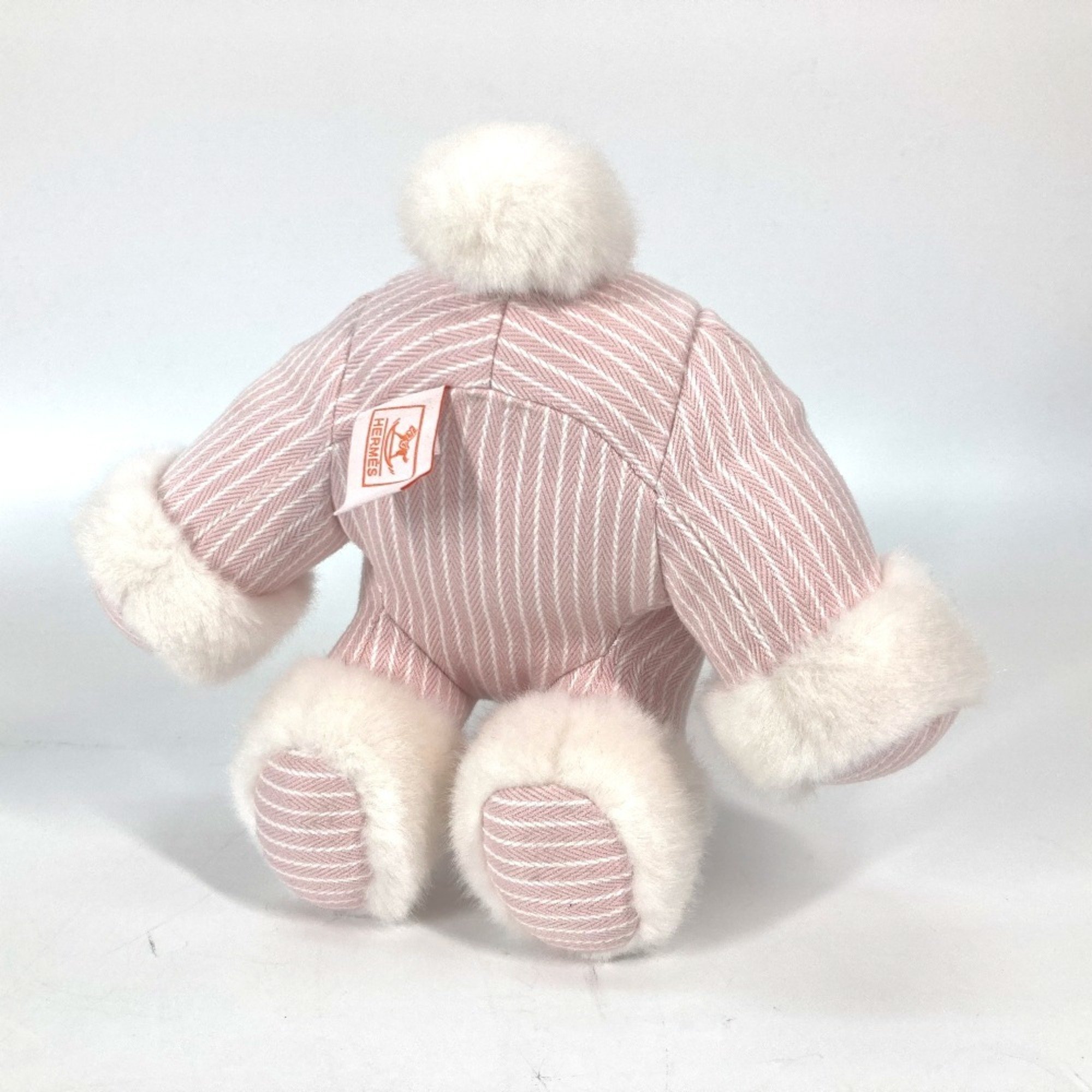 HERMES Hermes Doll Object Stripe Fur Baby Hermie Horse Cheval Plush Cotton Kids Pink