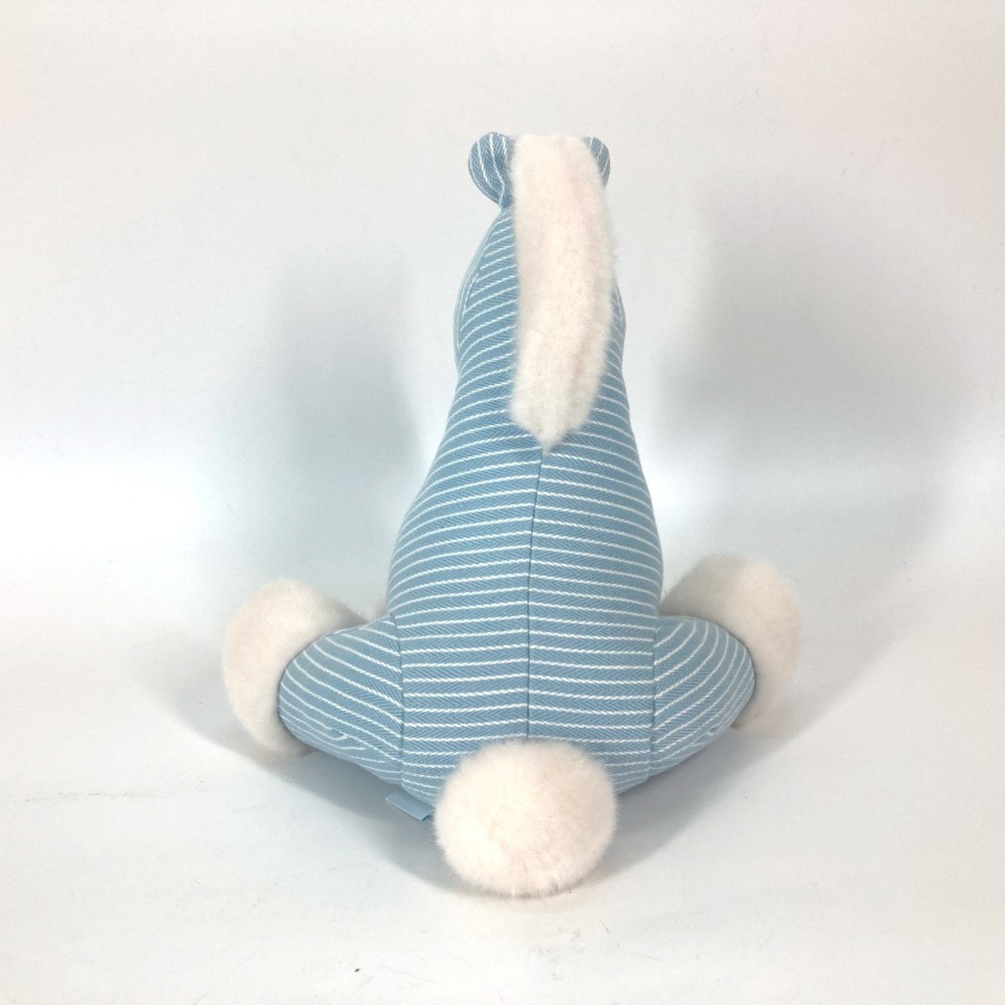 HERMES Hermes Doll Object Stripe Fur Baby Hermie Horse Cheval Plush Cotton Kids Blue